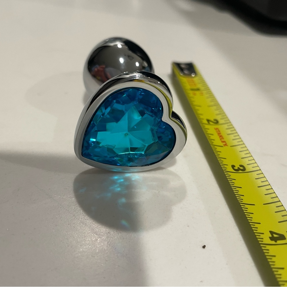 Heart Gem Blue Butt Plug